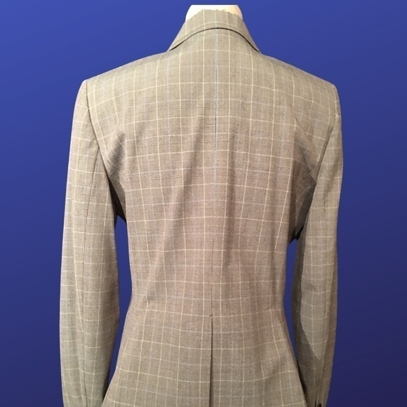 kenneth COLE Brown/Blue GLEN PLAID/Windowpane Career BLAZER, Size 10 - Picture 2 of 9